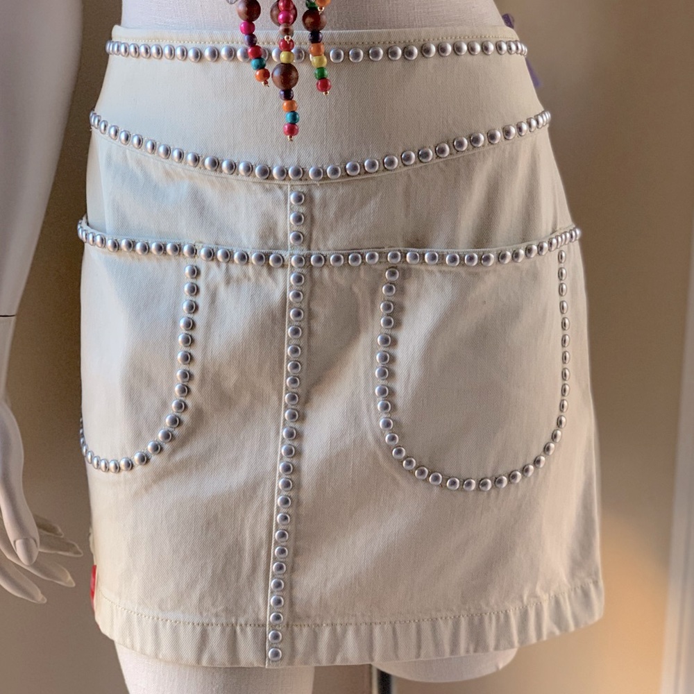 COACH STUDDED DENIM MINI